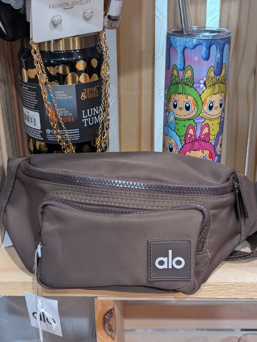 ALO Yoga Brown Belt Bag - Minimal Front Pocket Fanny Pack